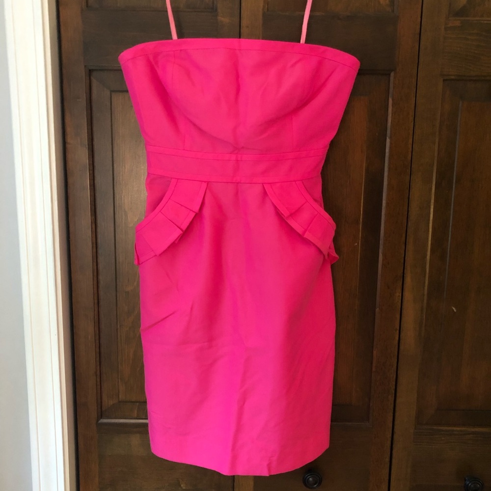 J. Crew Hot Pink Strapless Dress